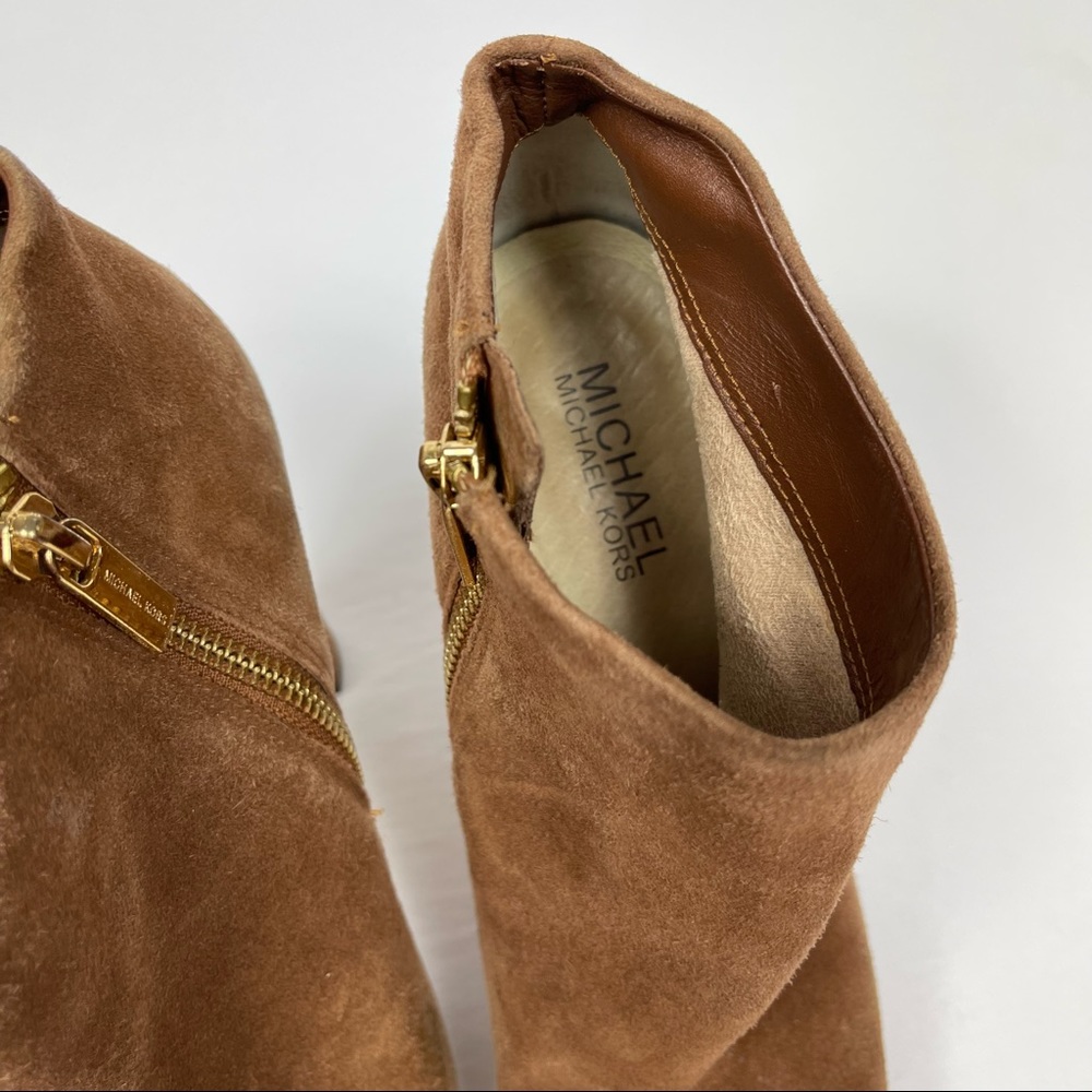 Michael Kors Haven Brown Cognac Suede Bootie 6.5 - Picture 6 of 9